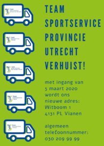 Team Sportservice provinvie Utrecht verhuist